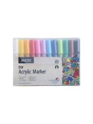 Brustro (DIY) Acrylic Marker Set of 12 Vibrant Colours