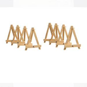ArtRight Wooden Mini Easel Stand 10" for Painting & Display Purposes (Set of 8) - Small Handmade 10 Inch Canvas Stand for Painting, Presentations and Display Purposes