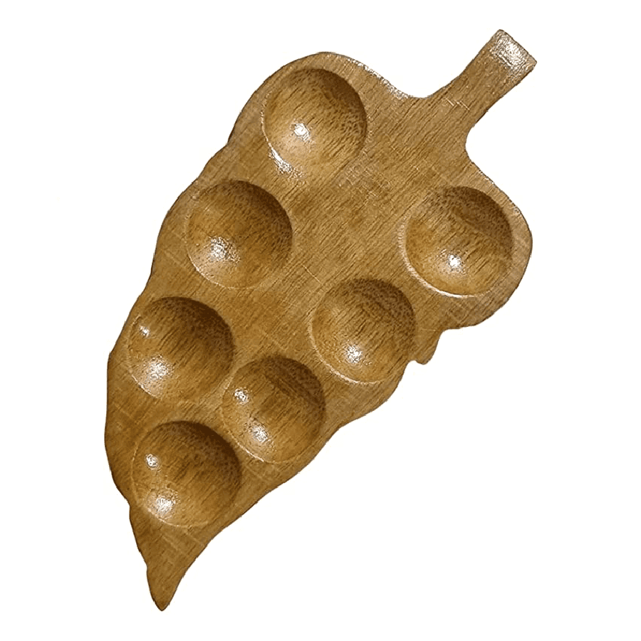 ArtRight Leaf-Design Wooden Painting Palette - For All Painting and Drawing Purposes – Kids, Professionals, Artists and Students