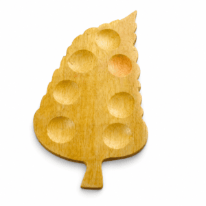 ArtRight Leaf-Shaped Wooden Painting Palette for Artists & Students