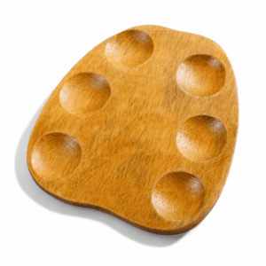 ArtRight Apple-Shaped Wooden Painting Palette for Acrylic, Oil, Gouache & Watercolor