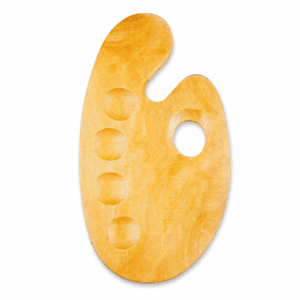 ArtRight Oval Wooden Painting Palette, 36 x 18 cm, with Thumb Hole & 4 Wells