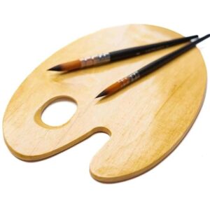 Artright Glossy Wooden Painting Palette - Artist Paint Wells Palette for All Painting and Drawing Purposes (Oil, Watercolour, Acrylic, Gouache) for Kids, Professionals, Artists and Students…