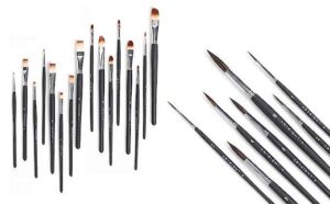 ArtRight 23 Pcs Paintbrush Combo Of Flat Paintbrush Set (8 pcs), Filbert Paintbrush Set (8 pcs) & Round Paintbrush Set (7 pcs) - Handmade Artists' Assorted Paint Brushes Set for Watercolor & Acrylic Painting…