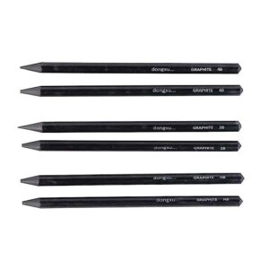 ArtRight Set of 6 Professional Woodless Graphite Sketch Pencils for Shading, Blending, and Drawing - Includes 2 HB, 2 2B, and 2 4B Pencils- Ideal for Artists, Professionals, and Students