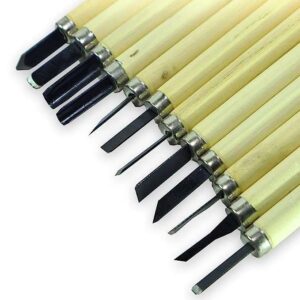 ArtRight Wood Carving Tools Set of 12 Chisels | Gouges and Woodworking Chisel Set for Beginners and Professionals | Razor Sharp CR-V 60 Steel Blades | Wood Carving Kit…