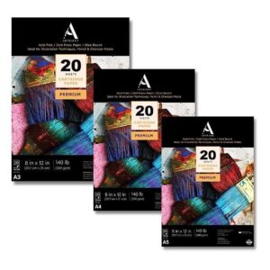 ArtRight Drawing Paper Combo of A3 (20 Sheets) + A4 (20 Sheets) + A5 (20 Sheets) - Handmade Acid-Free Sheets for Drawing, Painting & Sketching