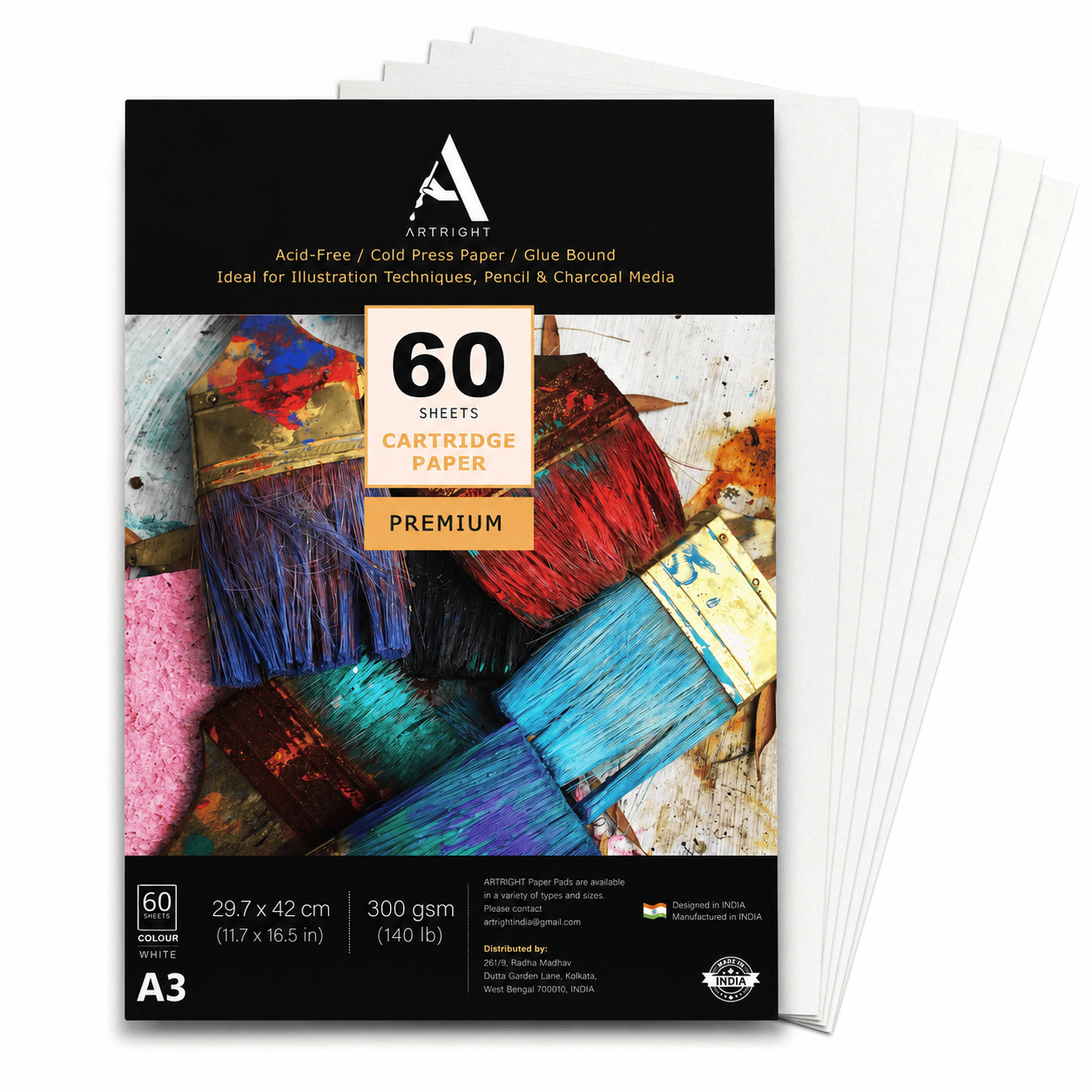 ArtRight A3 Sketching & Mixed Media Paper, 300 GSM – 60 Handmade Sheets