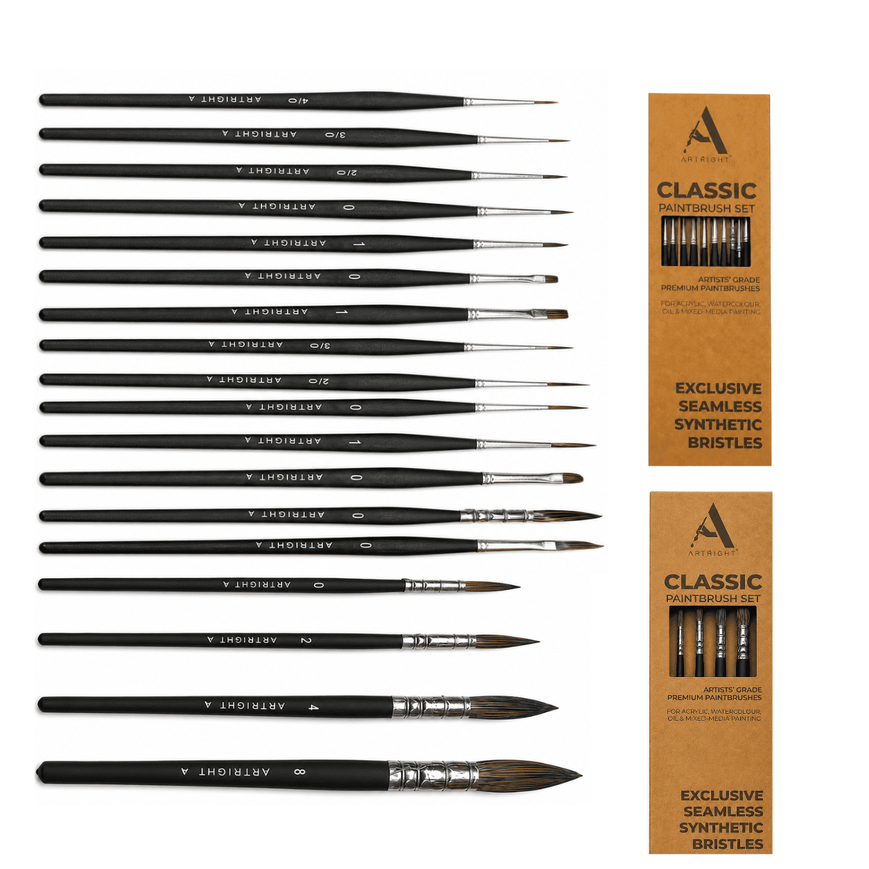 ArtRight 18-Piece Mini Liner & Mop Artist Paint Brush Set