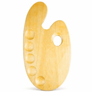 ArtRight Oval Wooden Painting Palette, 36 x 21 cm, with Thumb Hole
