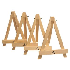 ArtRight Wooden Mini Easel 10 Inch Stand for Painting & Display Purposes (Set of 4)