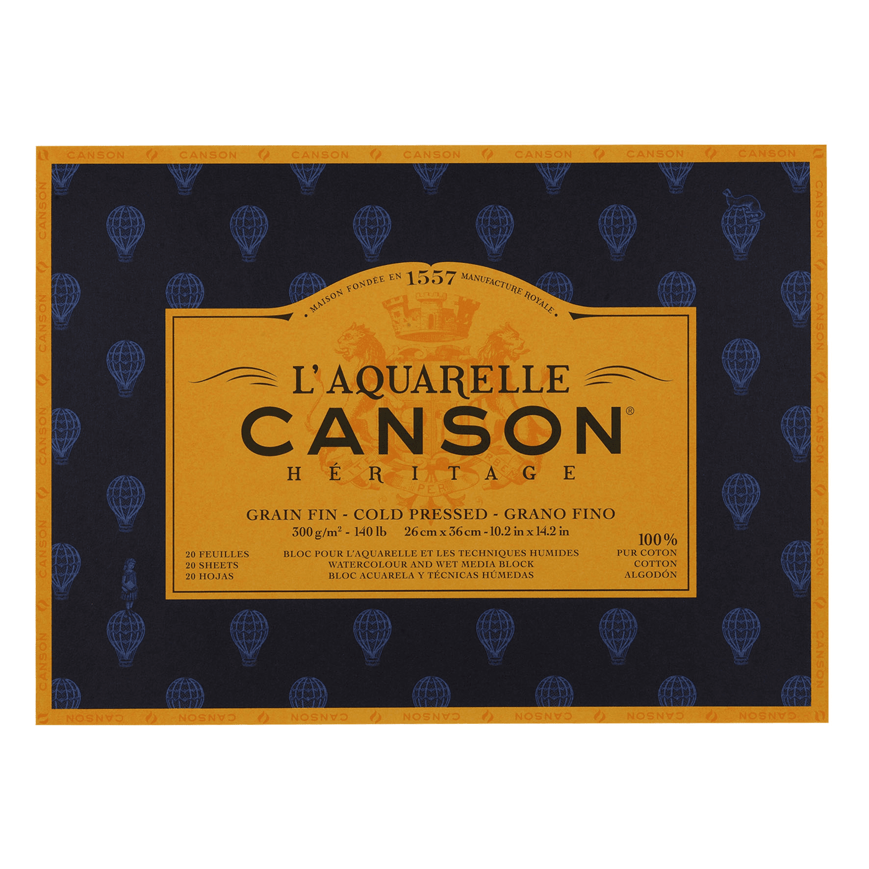 Canson Heritage Pads glued glued on short side Cold pressed-23x31cm