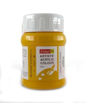 CAMEL ARTIST ACRYLIC COLOUR 500ML – PERMANENT YELLOW MEDIUM