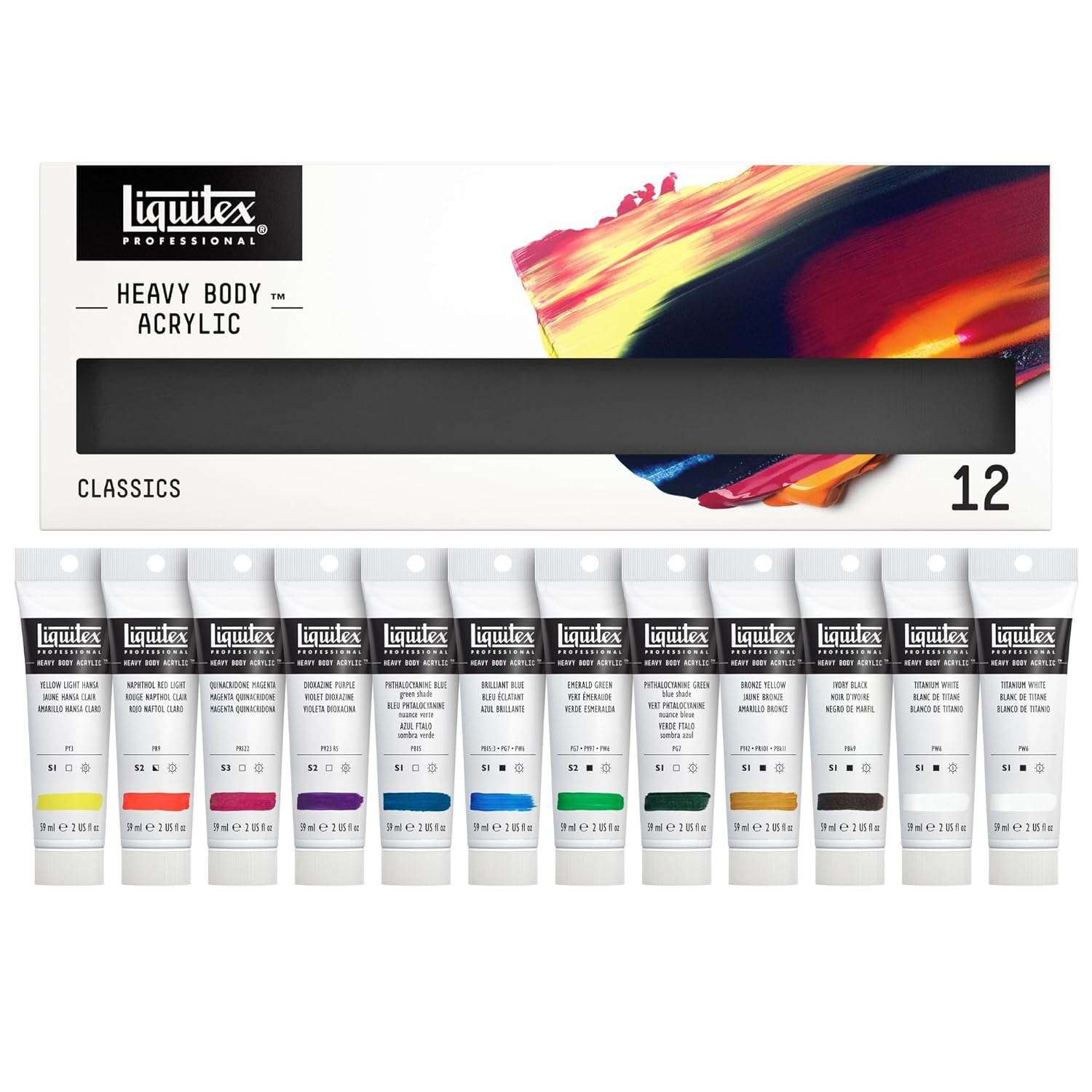 Liquitex Professional Acrylic Set Heavy Body Classic 12