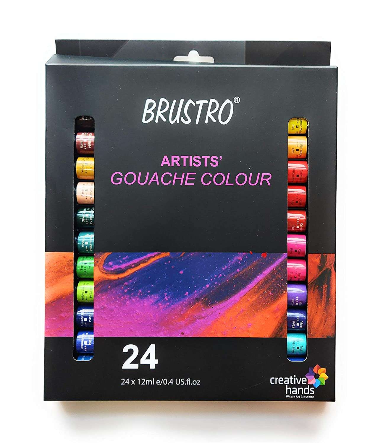 BRUSTRO Artists Gouache Colour Set 24x12ML Tubes