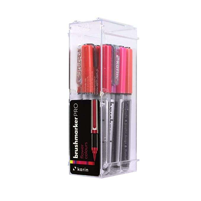 Karin Brushmarker PRO – Water-Based – Brush Tip – Flowers Colours – 12 Colours