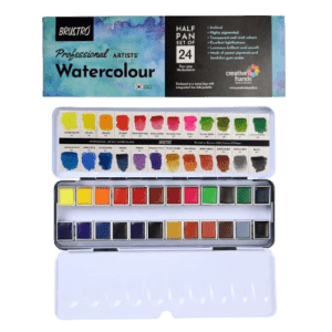Brustro Professional Artists Watercolour 24 Half pan Set