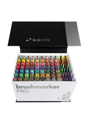 Karin Brushmarker PRO – Water-Based – Brush Tip – Mega Box Set of 72 Colours + 3 Blender