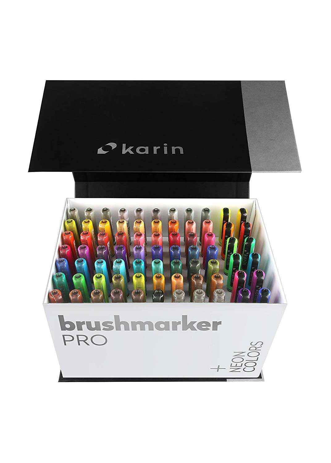 Karin Brushmarker PRO – Water-Based – Brush Tip – Mega Box Set of 72 Colours + 3 Blender