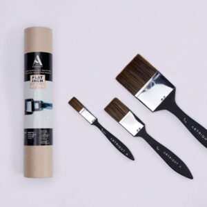ArtRight Flat Wash Artist Paintbrush Set of 1/2, 1 and 2 Inch - Professional Grade Exclusive Black Synthetic Bristles, Handmade Artist Paint Brush Set