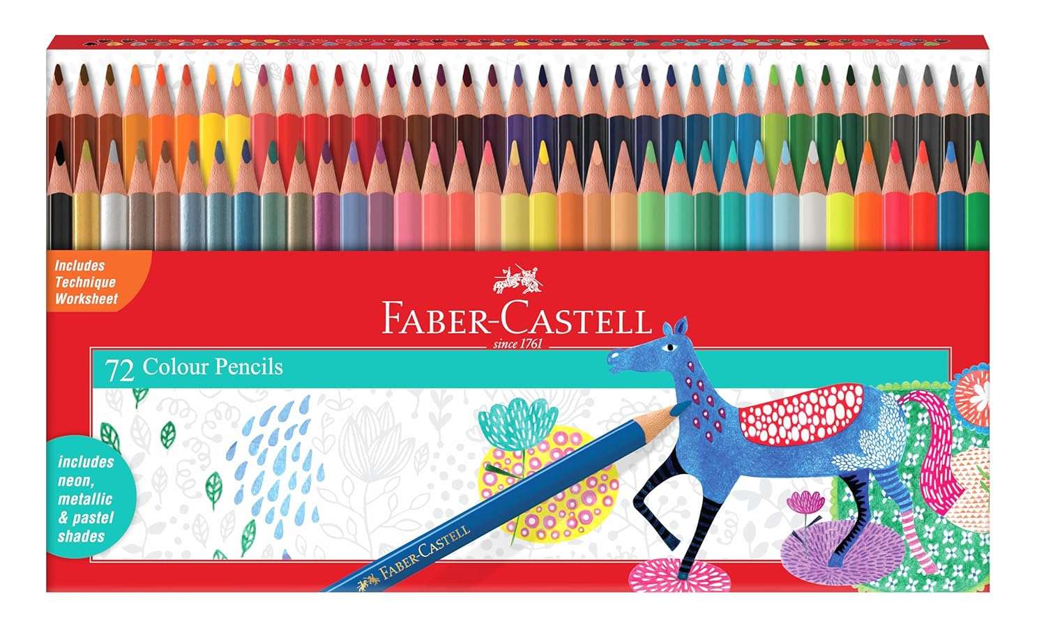 Faber-Castell Triangular Colour pencils – Pack of 72 (Assorted)