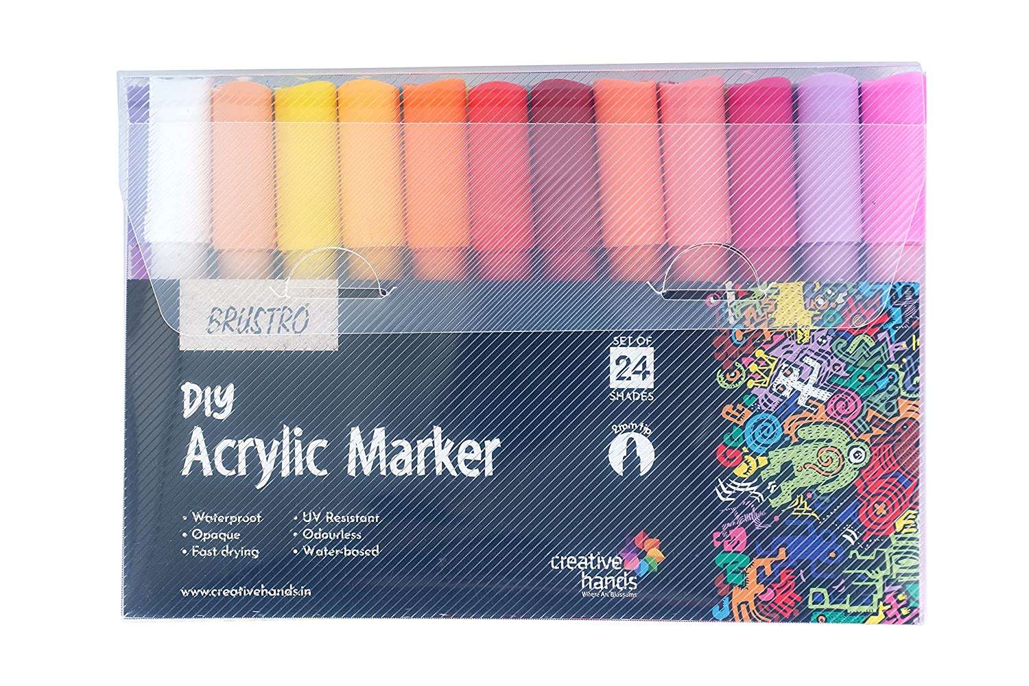 Brustro Acrylic (DIY) Marker Set of 24 2mm Tip