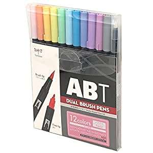 Tombow Dual Brush Pen Basic set of 12 Pastel