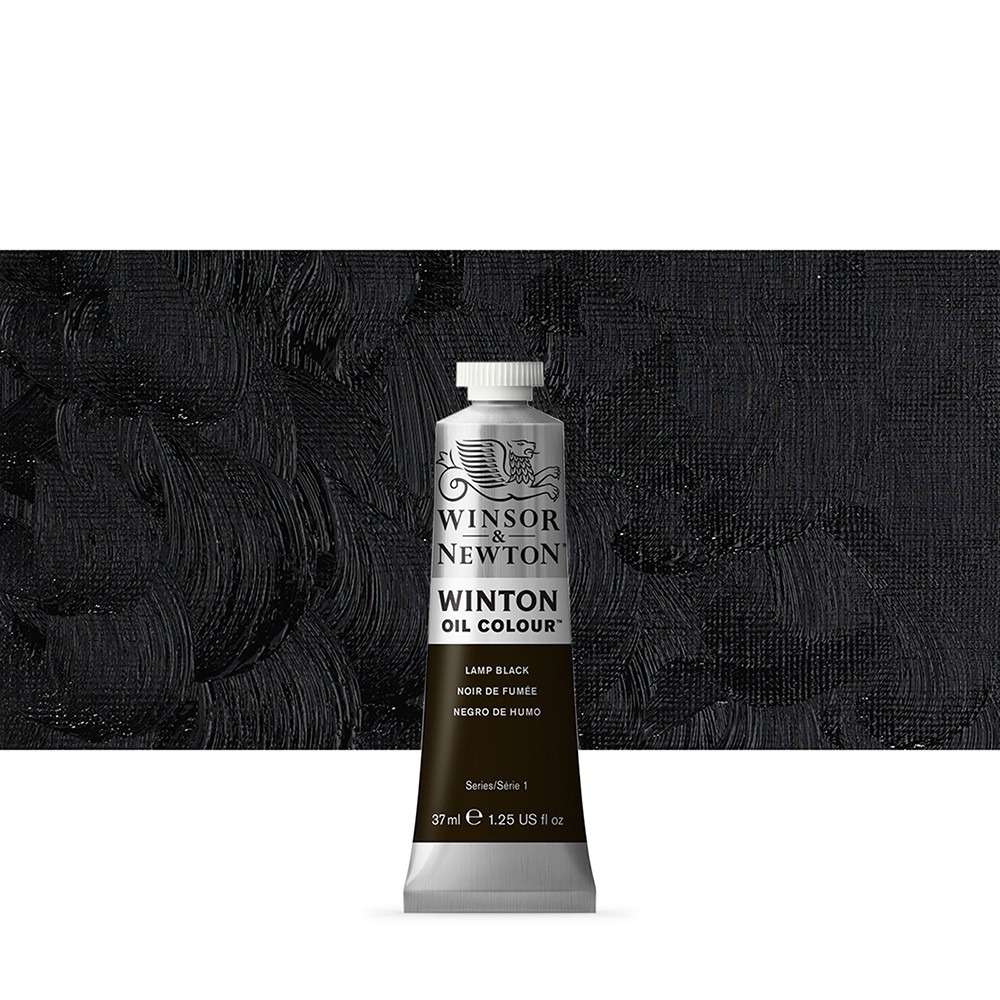 WINSOR & NEWTON : WINTON : OIL PAINT : 37ML : LAMP BLACK