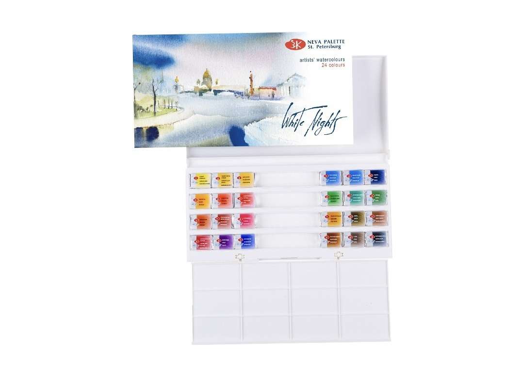 WHITE NIGHTS ARTIST’S WATER COLOUR CAKE SET OF 24