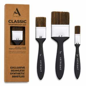 ArtRight 3-Piece Flat Wash Brush Set – 1/2, 1 & 2 Inch