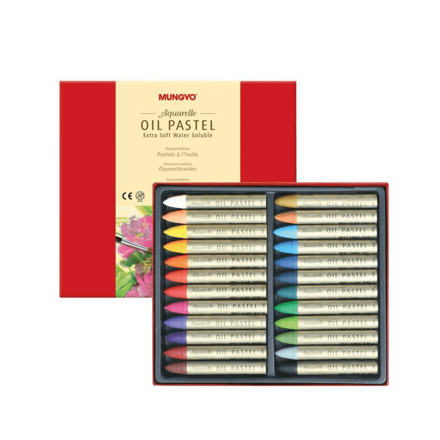 Mungyo Water-Soluble Oil Pastel Set of 24 – Aquarelle Extra Soft Pastels