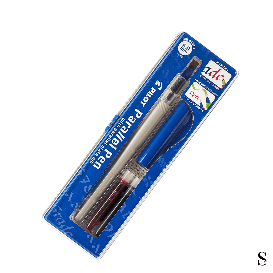 Pilot Parallel Pen 2-Color Calligraphy Pen Set, with Black and Red Ink Cartridges, 6.0mm Nib