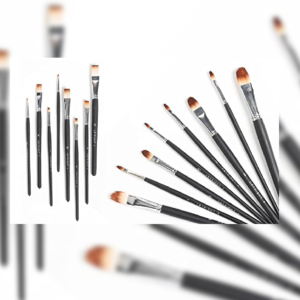 ArtRight Paint Brushes Combo of Flat Paint Brush (8 pcs) & Filbert Brushes