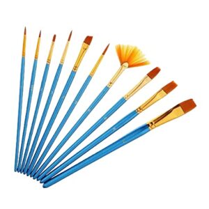ArtRight Mix Paintbrush Set of 10 for Students and Hobbyists - Artists' Assorted Paint Brushes Set Combo of Fan, Flat, Filbert, Liner & Round Paint Brushes for Watercolor & Acrylic Painting…