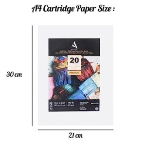ArtRight Artists' Sketching Paper (A4 Pack of 20 Sheets, 300 GSM); Handmade Cartridge Mixed Media Sheets of 300GSM for Pencil, Charcoal and Ink Media