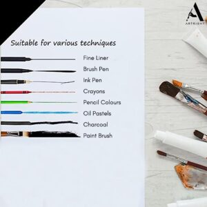 ArtRight Artists' Sketching Paper (A2 Pack of 10 Sheets, 300 GSM); Handmade Cartridge Mixed Media Sheets of 300GSM for Pencil, Charcoal and Ink Media