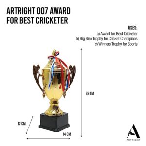 ArtRight 007 Trophy for Cricket | Cricket Cup Trophy Big Size (Winners Trophy) ; Award for Best Cricketer…