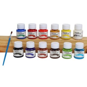 ArtRight 12 x 25ml Liquid Poster Paint Set with Free Paintbrush - Acid-Free, Non-Toxic, Multicolored Artists' Tempera Paints for Mixed Media Painting (25ml ; 0.84 oz)