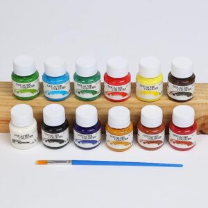 ArtRight 12 x 25ml Gouache Paint Set with Free Paintbrush - Acid-Free, Non-Toxic Multicolored Artists' Gouache Colors for Painting & Mixed Media (25ml : 08oz)