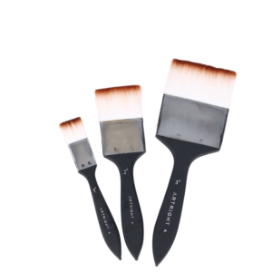 ArtRight Flat Wash Paint Brushes Set of 1, 2 & 3 Inch - Synthetic hair Handmade Professional Artist Painting Brush Set for Acrylic, Gouache Painting with Brush Holder - (1 Inch, 2 inch, 3 Inch Wash Brush)