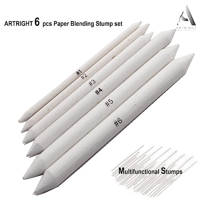 ArtRight 6 Pcs Blending Stumps and Tortillions – Paper Art Blenders, Art  Pencils, Drawing Pencils for Students and Artists ; Charcoal Sketch Drawing  Tools, Sketch Supplies… – Best Art Supplies Store Online