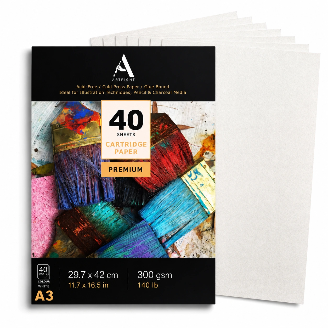 ArtRight A3 Sketching & Mixed Media Paper, 300 GSM – 40 Handmade Sheets