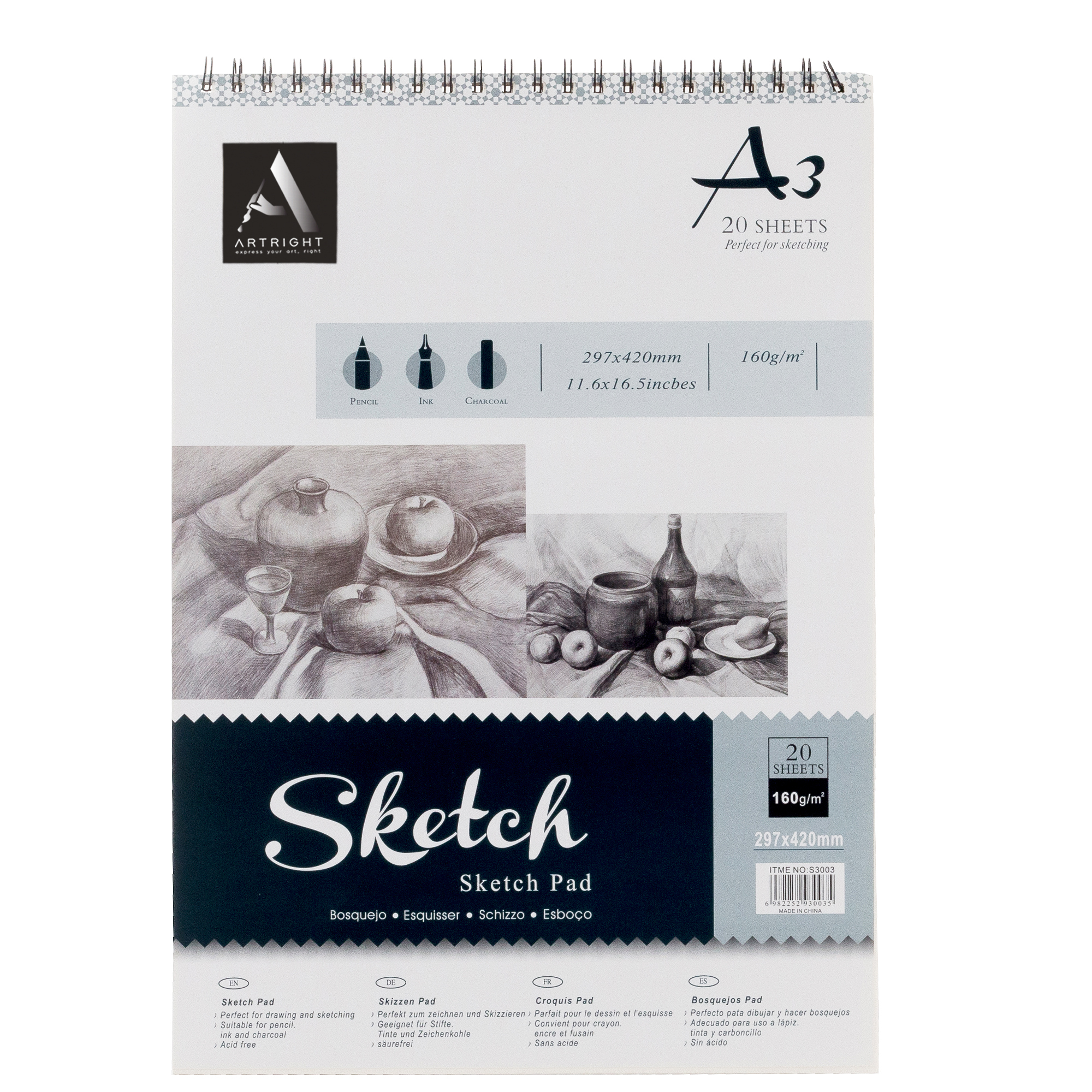 Buy A4 Sketch Binder Pad White Paper 160g 24 Sheet Sketching & Drawing Acid Free  Online | Kogan.com. .