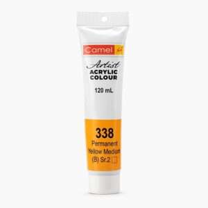 CAMEL ARTIST ACRYLIC COLOUR 120ML – PERMANENT YELLOW MEDIUM