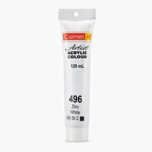 CAMEL ARTIST ACRYLIC COLOUR 120ML – ZINC WHITE