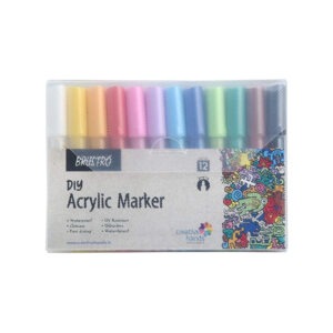 Brustro (DIY) Acrylic Marker Set of 12 Vibrant Colours