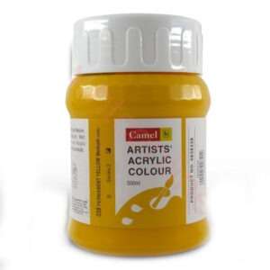 CAMEL ARTIST ACRYLIC COLOUR 500ML – PERMANENT YELLOW MEDIUM