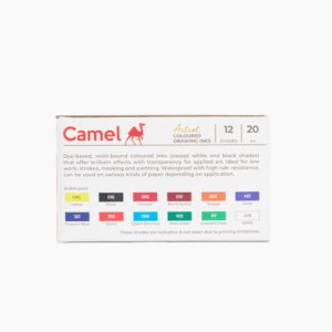 Camel Coloured Drawing Inks  Assorted pack of 12 shades in 20 ml