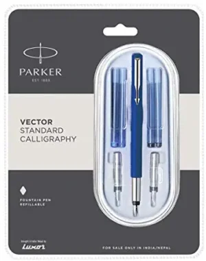 Parker Vector Standard Calligraphy CT Fountain Pen (Blue)