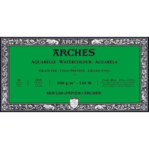 Arches Watercolour Paper Block -300GSM-15x30CM-5.9×11.8INCH-Cold Pressed